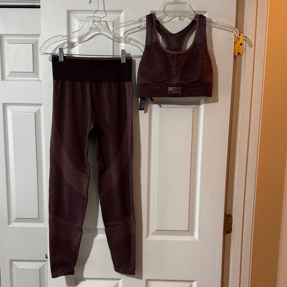 PINK Victoria's Secret Maroon Sports Bra